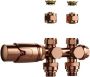 Belrad Radiator aansluitset | Thermostatisch | Muur- of vloeraansluiting | 1 2MX16 2 M30 | Gebrosteld koper - Thumbnail 2
