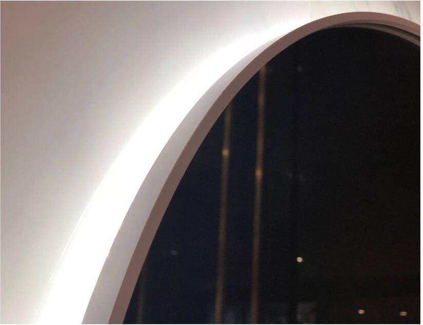 Best Design White Venetië Thin spiegel rond met led verlichting 60 cm mat wit