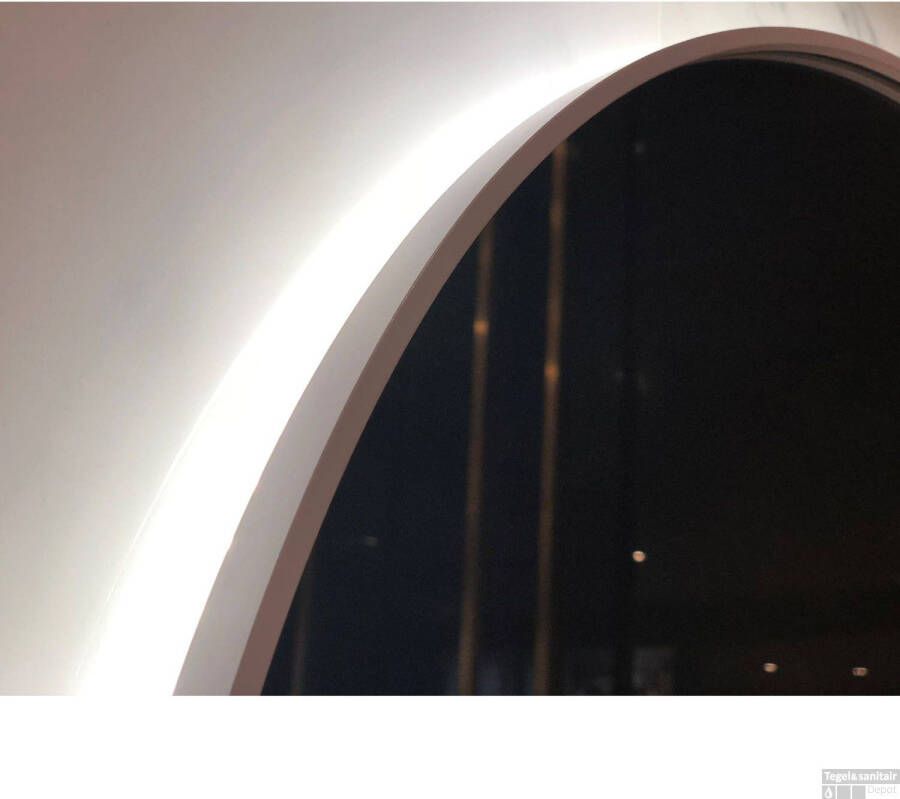 Best Design White Venetië Thin spiegel rond met led verlichting 80 cm mat wit