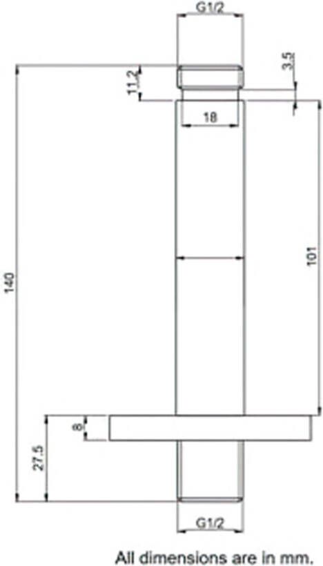 Blue Label Douchearm Brondby | 10 cm | Plafond montage | Messing | Rond | Gunmetal PVD