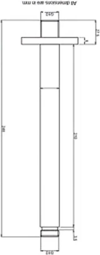 Blue Label Douchearm Brondby | 20 cm | Plafond montage | Messing | Rond | Zwart mat