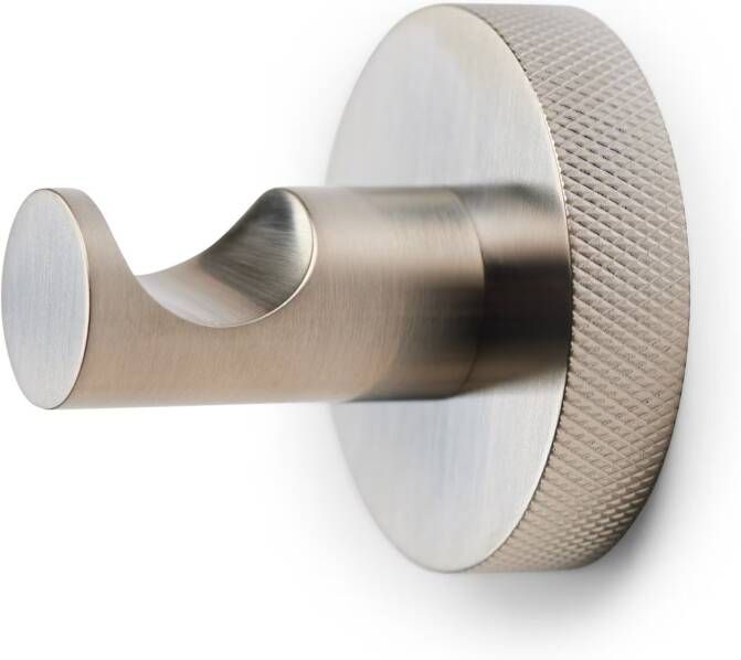 Blue Label Handdoekhaak Vida Facet | Wandmontage | Messing | Rond | Geborsteld nikkel PVD
