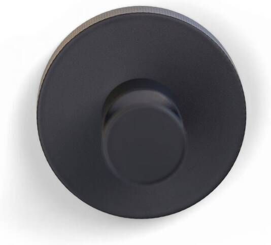 Blue Label Handdoekhaak Vida Facet | Wandmontage | Messing | Rond | Zwart mat