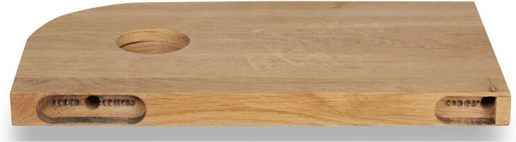 Blue Label Hylde fontein plank eiken 35 x 23 cm met handdoekrek wit