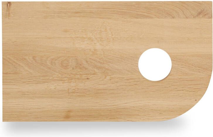 Blue Label Hylde fontein plank eiken 35 x 23 cm met handdoekrek zwart