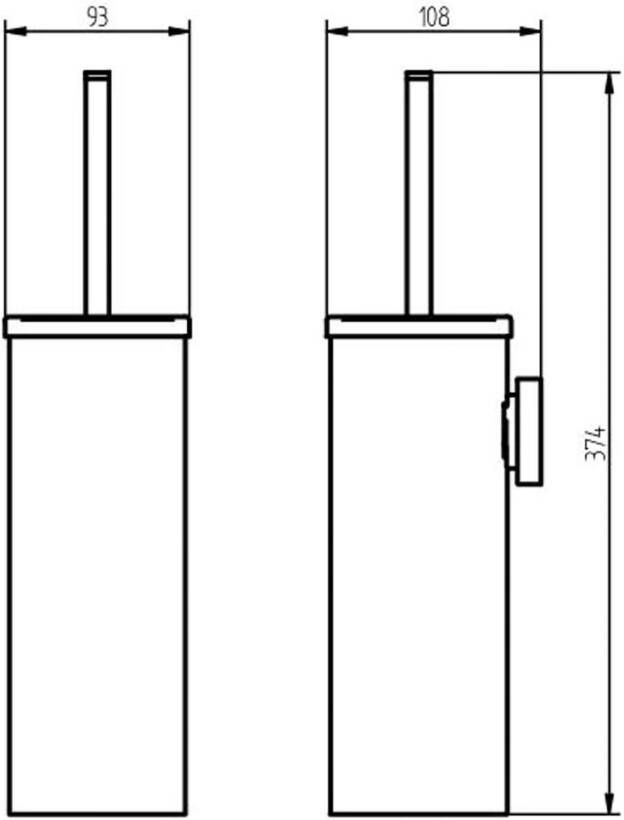 Blue Label Toiletborstel Vida Facet | Wandmontage | Incl.Houder | Messing | Geborsteld goud PVD