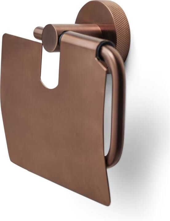 Blue Label Toiletrolhouder met klep Vida Facet | Wandmontage | Messing | Brons PVD