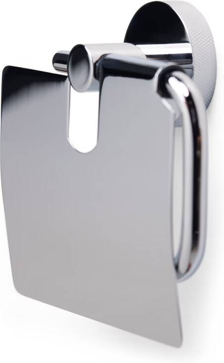 Blue Label Toiletrolhouder met klep Vida Facet | Wandmontage | Messing | Chroom glans