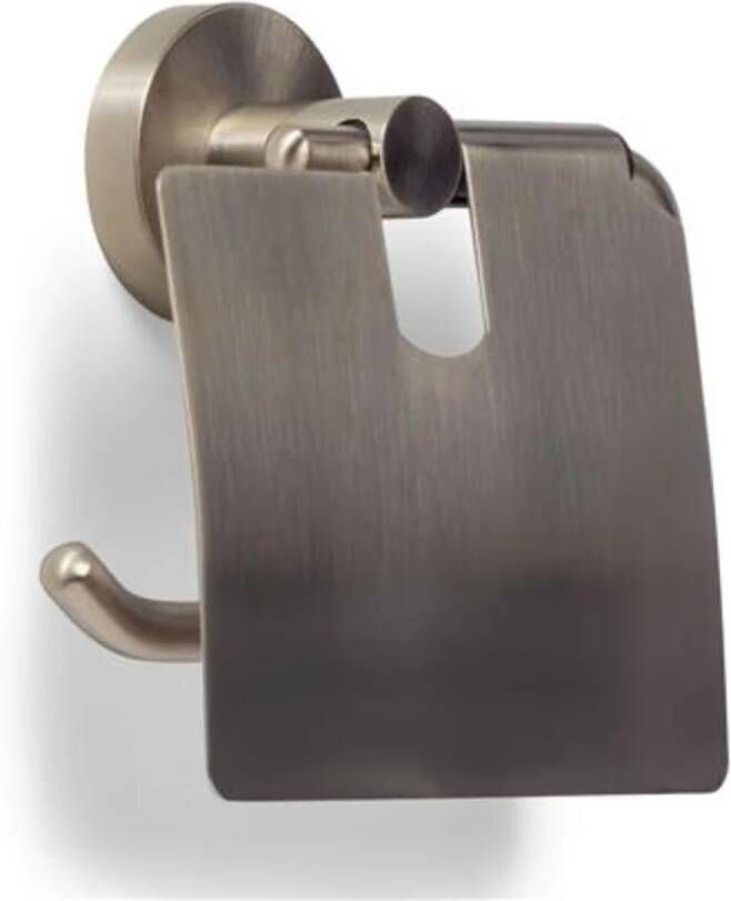 Blue Label Toiletrolhouder Vida | Wandmontage | Met klep | Messing | Geborsteld nikkel PVD