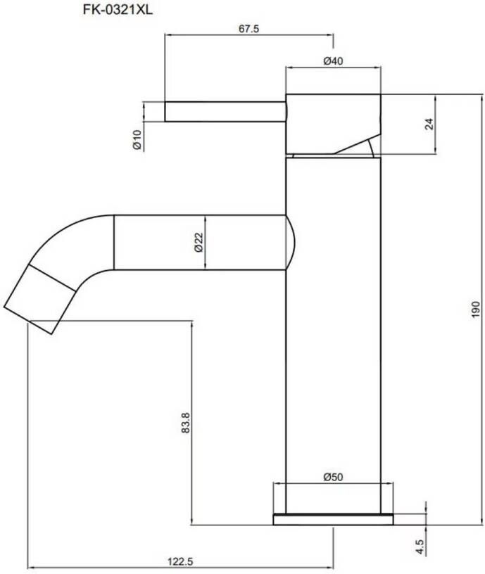 Blue Label Wastafelkraan Brondby XL | Opbouw | Draaibare uitloop | Mengkraan | Standaard model | 1-hendel | Rond | Chroom