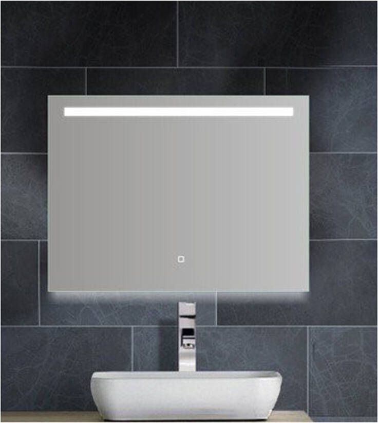 By Goof Badkamerspiegel Aras | 80x60 cm | Rechthoekig | Indirecte LED verlichting | Touch button | Met verwarming