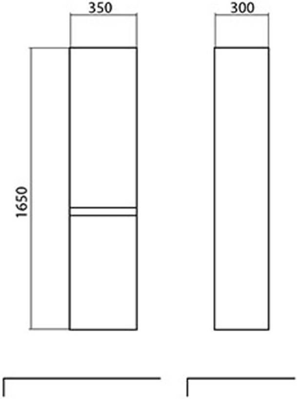 By Goof Finn kolomkast 160x36x31 cm met 2 deuren en 5 planken licht eiken