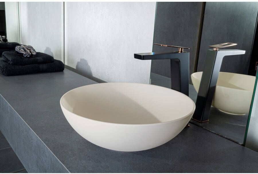 By Goof Waskom Sanne | 38.5 cm | Solid surface | Rond | Beige