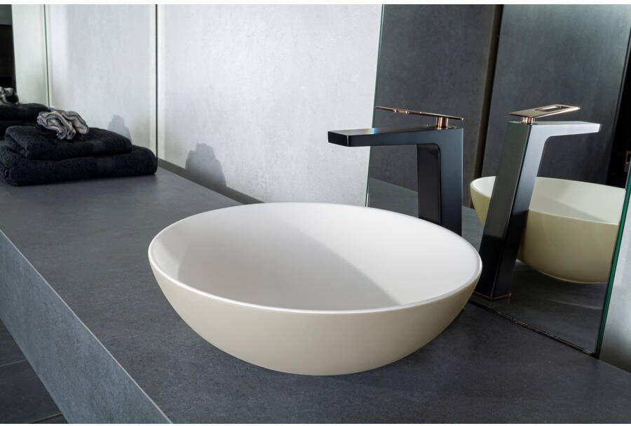 By Goof Waskom Sanne | 38.5 cm | Solid surface | Rond | Beige