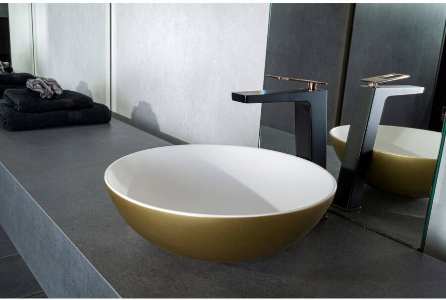 By Goof Waskom Sanne | 38.5 cm | Solid surface | Rond | Goud