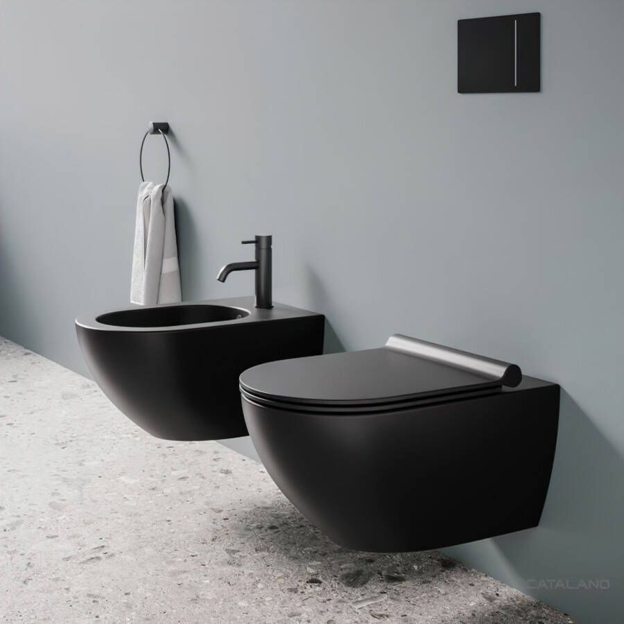 Catalano Wandcloset Sfera | 54.5 cm | Rimless | New Flush | Excl.Toiletzitting | Keramiek | Zwart mat