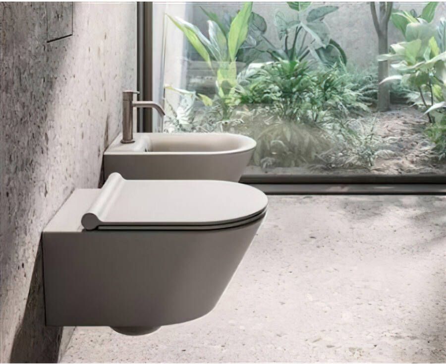 Catalano Wandcloset Zero | 55 cm | Rimless | New Flush | Excl.Toiletzitting | Keramiek | Cement mat