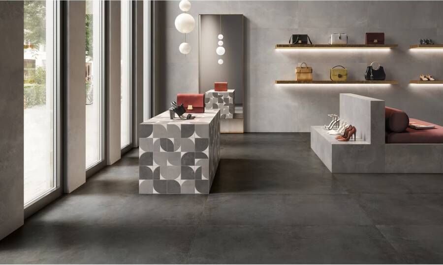 Century Blend Vloertegel | 80x80 cm | Gerectificeerd | Betonlook | Mat Antraciet