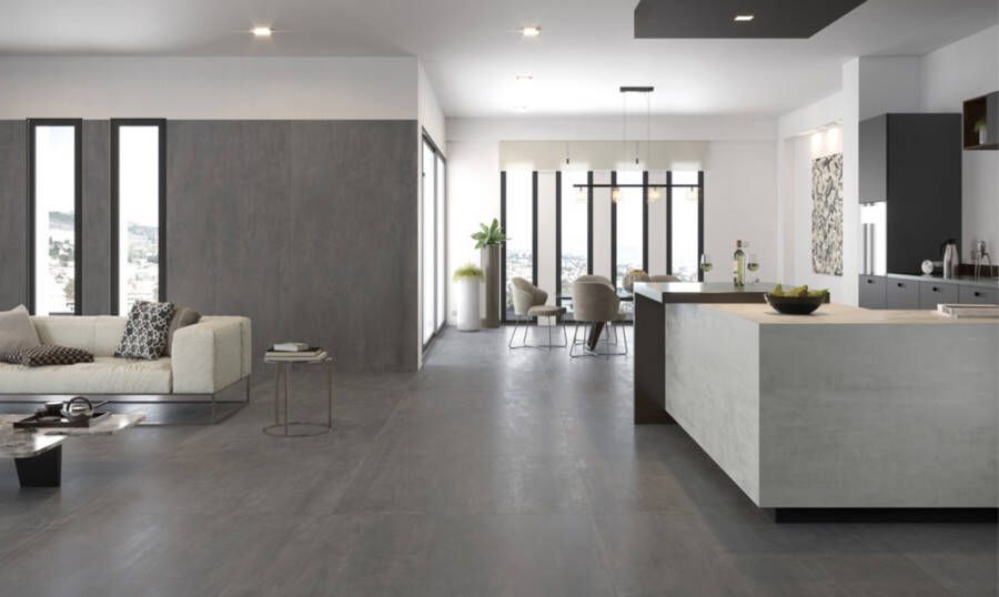 Century Titan Vloertegel | 60x120 cm | Gerectificeerd | Betonlook | Mat Antraciet