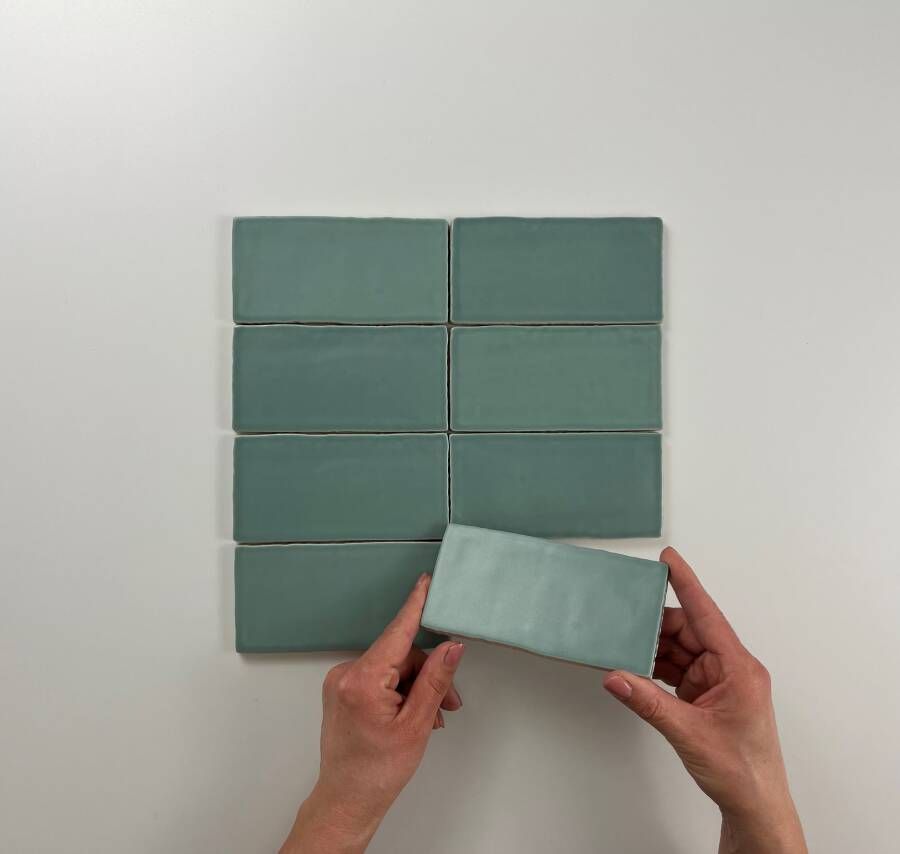 Cifre Cerámica Atlas Wandtegel | 7.5x15 cm | Vintage | Mat Groen