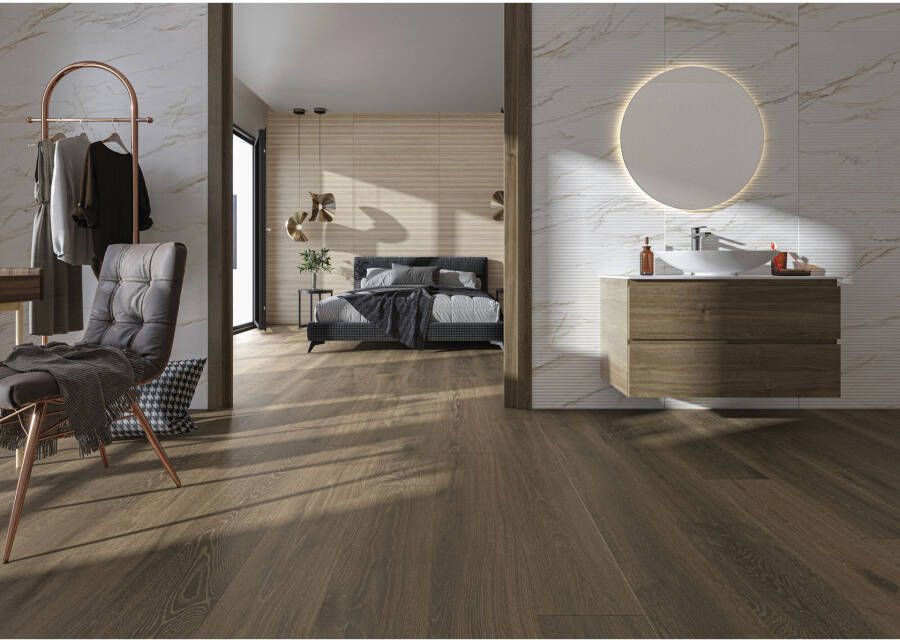 Cifre Cerámica Camden Vloer- en wandtegel | 25x150 cm | Gerectificeerd | Houtlook | Mat Bruin