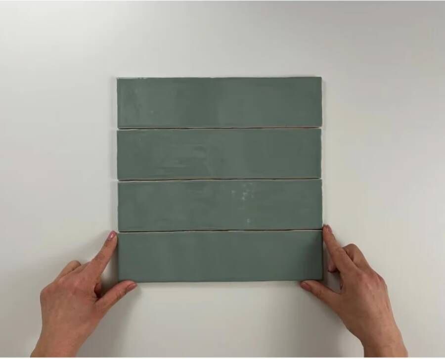 Cifre Cerámica Colonial Wandtegel | 7.5x30 cm | Vintage | Glans Groen