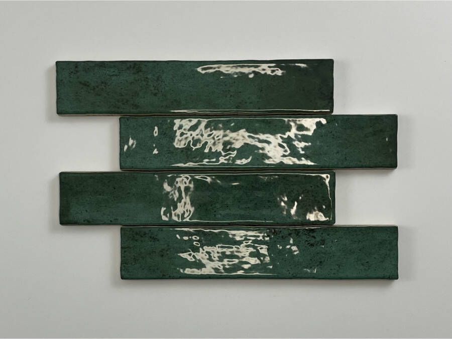 Cifre Cerámica Kalon Wandtegel | 5x25 cm | Vintage | Glans Groen