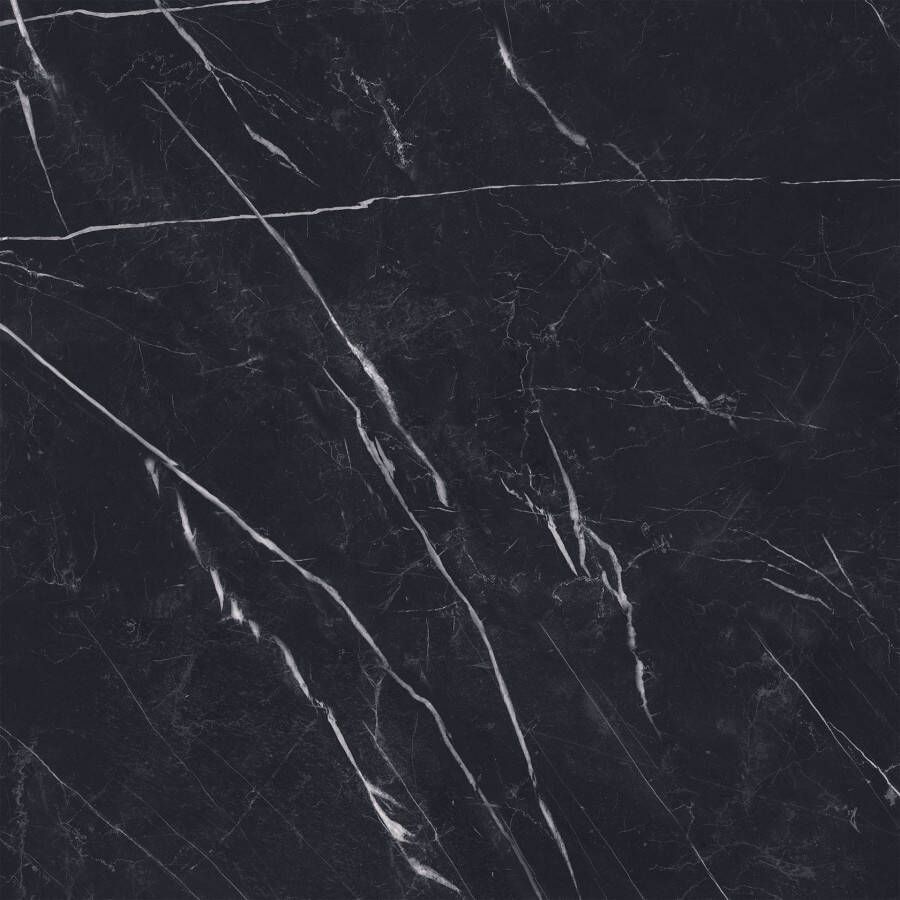 EnergieKer Marquina Vloer- en wandtegel | 120x120 cm | Gerectificeerd | Natuursteenlook | Glans Zwart