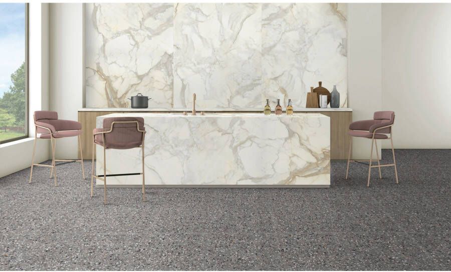 EnergieKer Medley Vloer- en wandtegel | 120x120 cm | Gerectificeerd | Terrazzo | Mat Antraciet