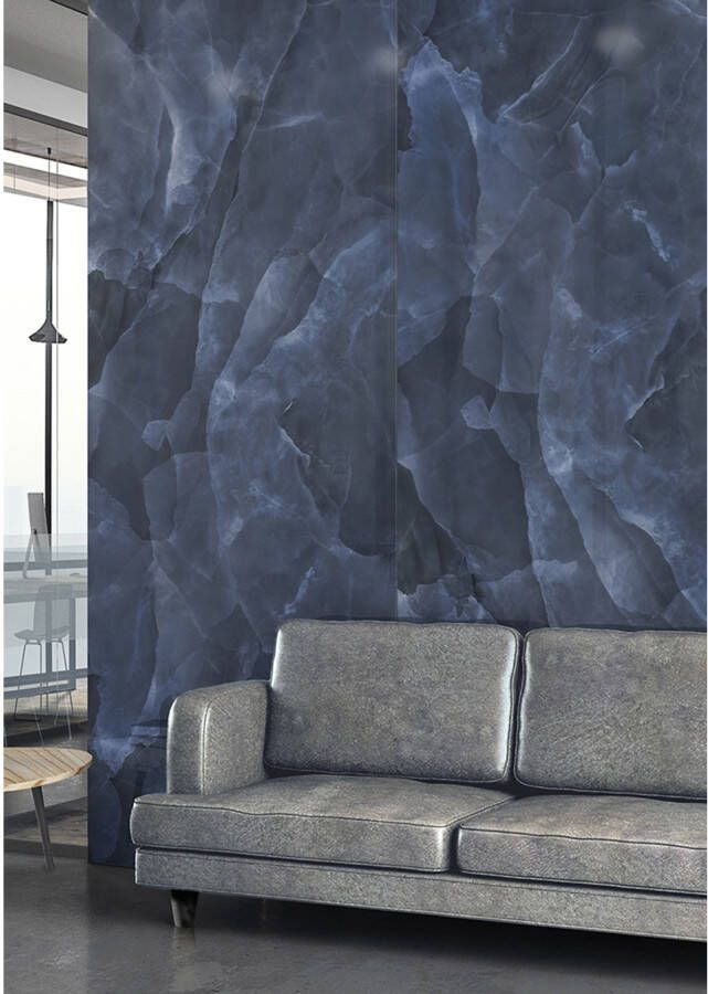 EnergieKer Onyx Vloer- en wandtegel | 120x280 cm | Gerectificeerd | Natuursteenlook | Gepolijst Blauw