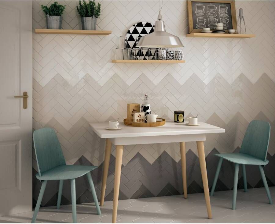 Equipe Cerámicas Premium Countri Wandtegel | 65x200 cm | Vintage | Glans Grijs