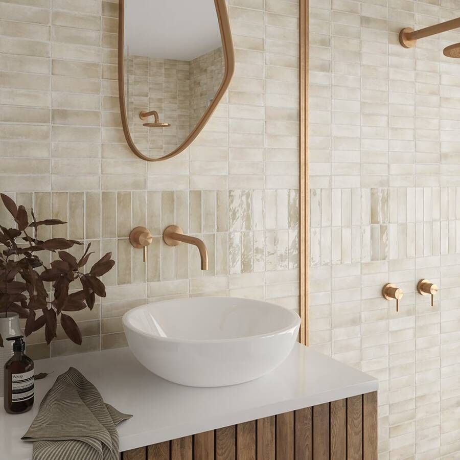 Equipe Cerámicas Premium Koko Wandtegel | 50x150 cm | Vintage | Glans Crème