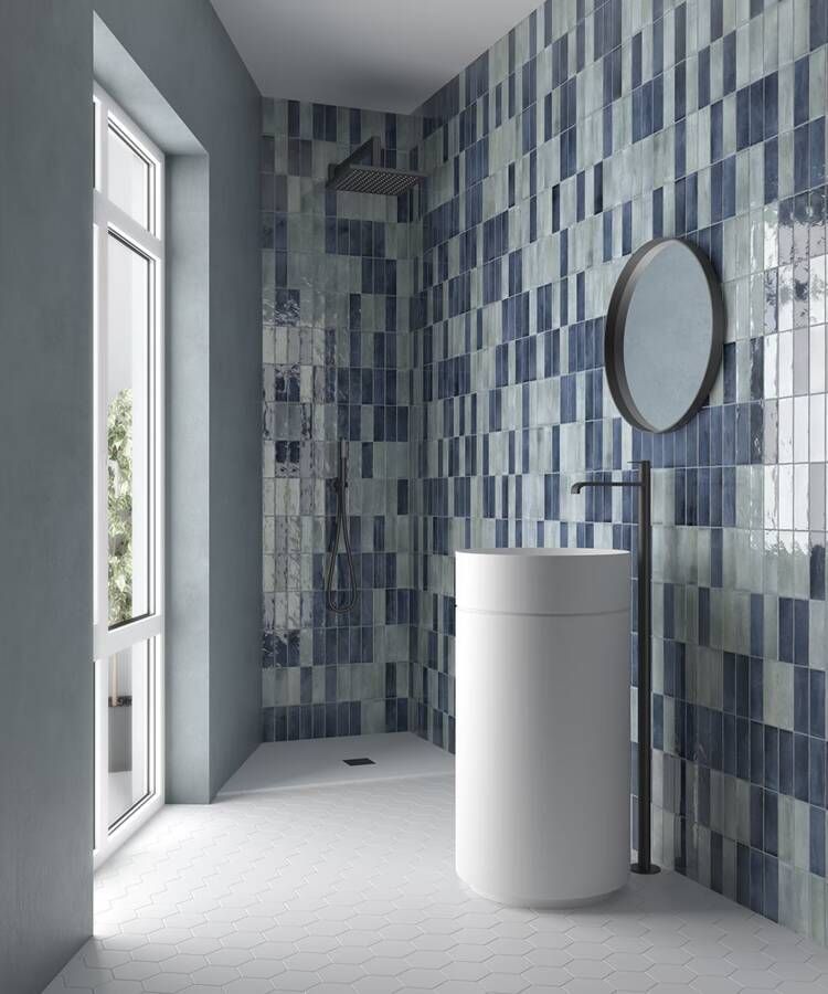 Equipe Cerámicas Premium Koko Wandtegel | 50x150 cm | Vintage | Glans Donker blauw
