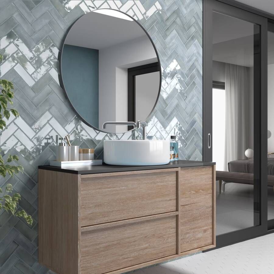 Equipe Cerámicas Premium Koko Wandtegel | 50x150 cm | Vintage | Glans Licht blauw
