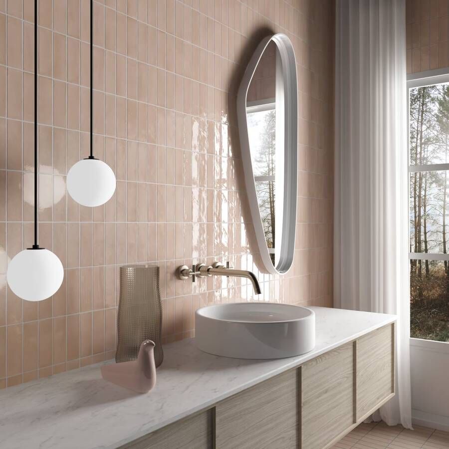 Equipe Cerámicas Premium Koko Wandtegel | 50x150 cm | Vintage | Glans Roze