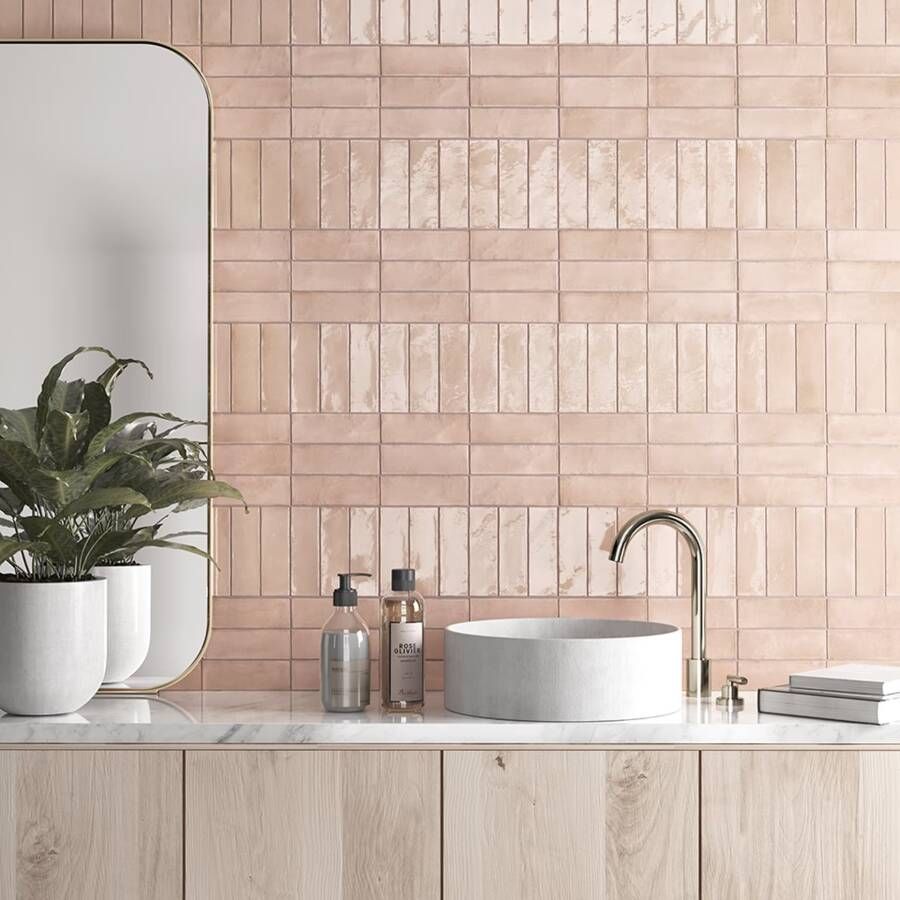 Equipe Cerámicas Premium Koko Wandtegel | 50x150 cm | Vintage | Glans Roze