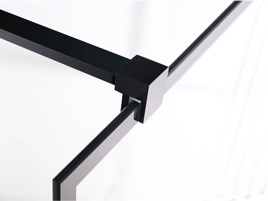 Fabriecio Inloopdouche Monza | 120x200 cm | Nano-coating | Helder glas | Zwart mat beslag