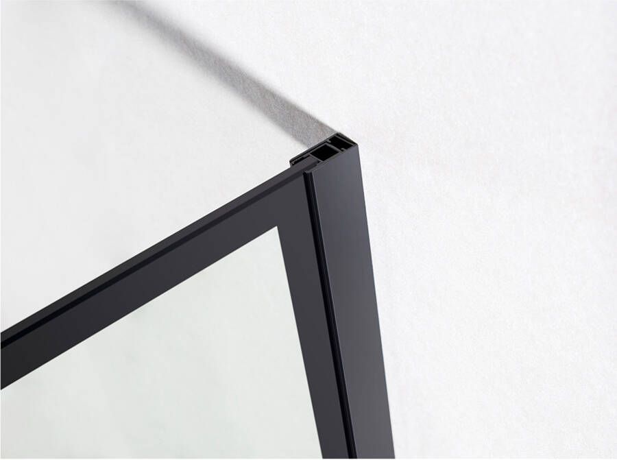 Fabriecio Inloopdouche Napoli | 100x200 cm | Nano-coating | Helder glas | Zwart mat beslag