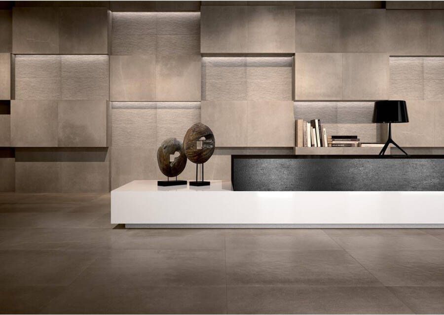 Fap Ceramiche Maku Vloer- en wandtegel | 80x80 cm | Gerectificeerd | Natuursteenlook | Mat Taupe