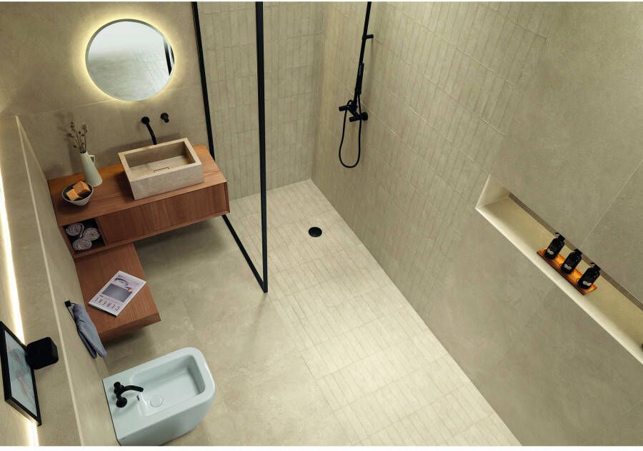 Fap Ceramiche Nobu Vloer- en wandtegel | 60x120 cm | Gerectificeerd | Natuursteenlook | Mat Beige