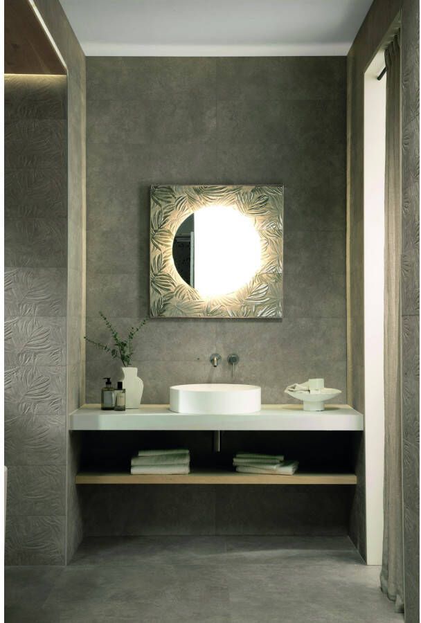 Fap Ceramiche Nobu Vloer- en wandtegel | 60x60 cm | Gerectificeerd | Natuursteenlook | Mat Grijs