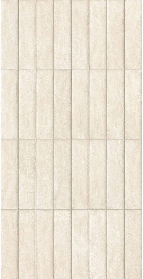 Fap Ceramiche Nobu Vloer- en wandtegel | 6x24 cm | Natuursteenlook | Mat Wit