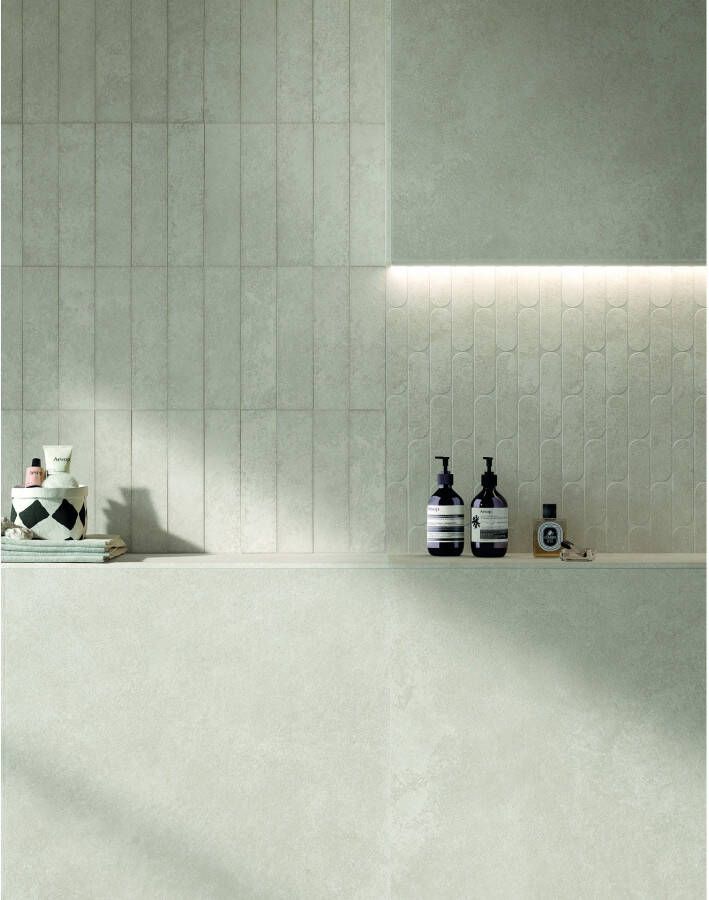 Fap Ceramiche Nobu Vloer- en wandtegel | 6x24 cm | Natuursteenlook | Mat Wit