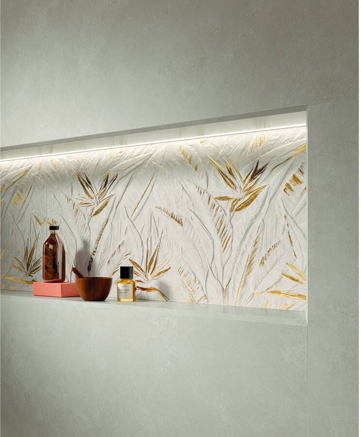 Fap Ceramiche Nobu Wandtegel | 50x120 cm | Gerectificeerd | Natuursteenlook | Mat Goud