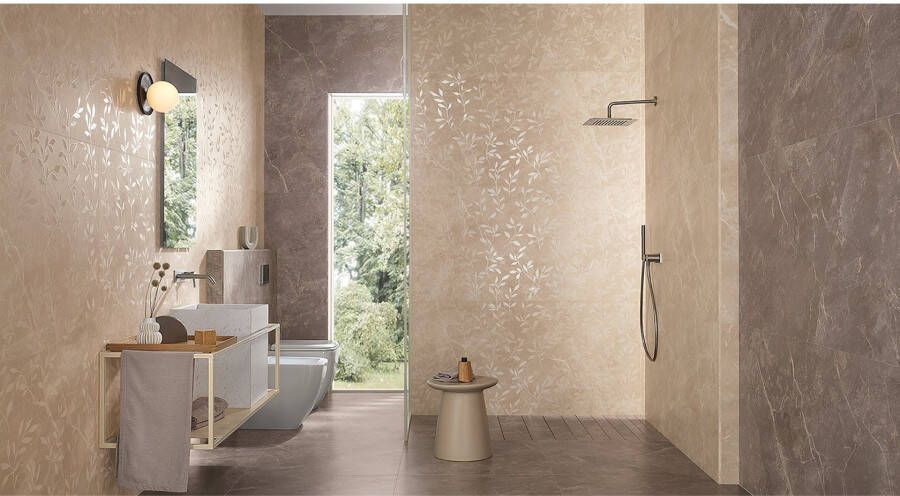 Fap Ceramiche Roma Stone Vloertegel | 120x120 cm | Gerectificeerd | Natuursteenlook | Mat Bruin