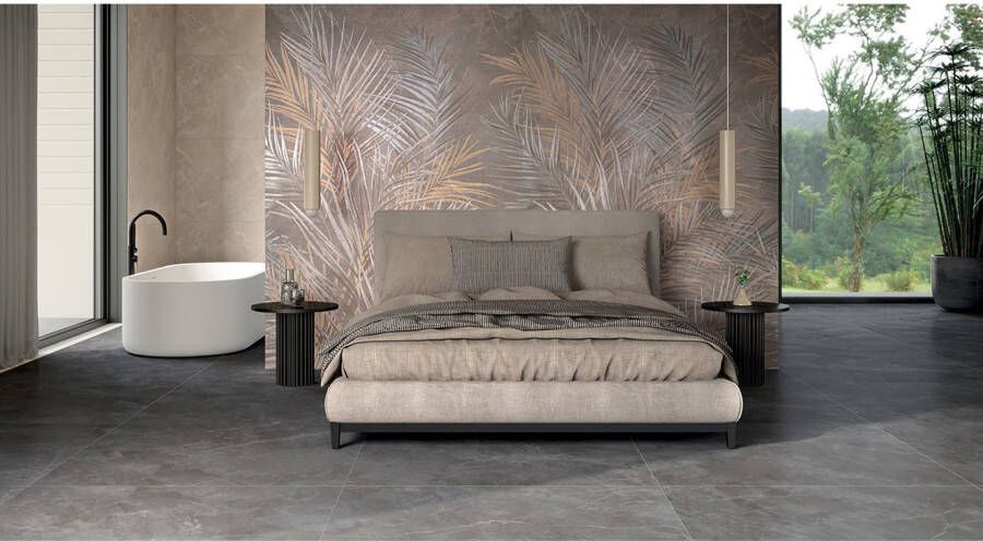 Fap Ceramiche Roma Stone Vloertegel | 120x120 cm | Gerectificeerd | Natuursteenlook | Mat Grijs