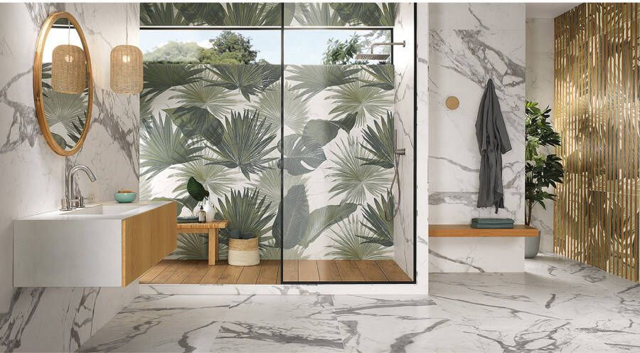 Fap Ceramiche Roma Stone Vloertegel | 60x120 cm | Gerectificeerd | Natuursteenlook | Mat Wit