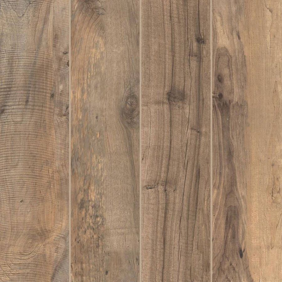 Flaviker Dakota Avana vloertegel hout look 20x170 cm eiken donker mat