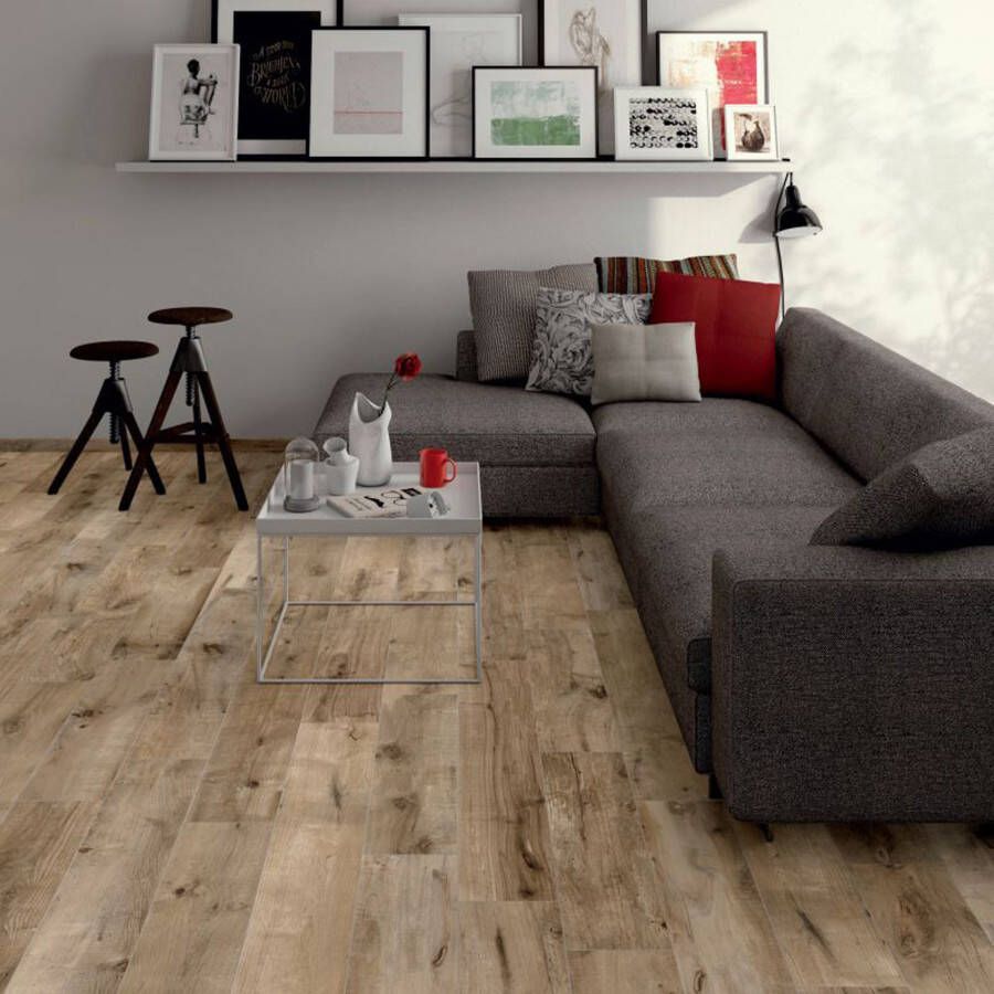 Flaviker Dakota Avana vloertegel hout look 30x120 cm eiken donker mat