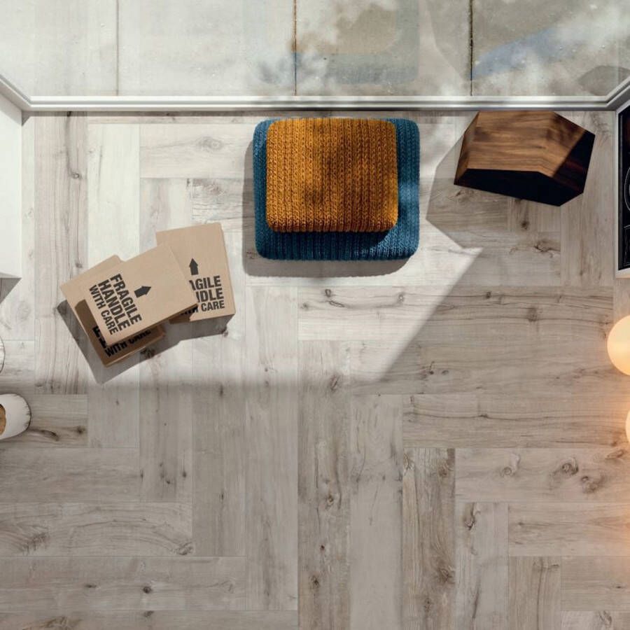 Flaviker Dakota Grigio vloertegel hout look 20x170 cm eiken grijs mat